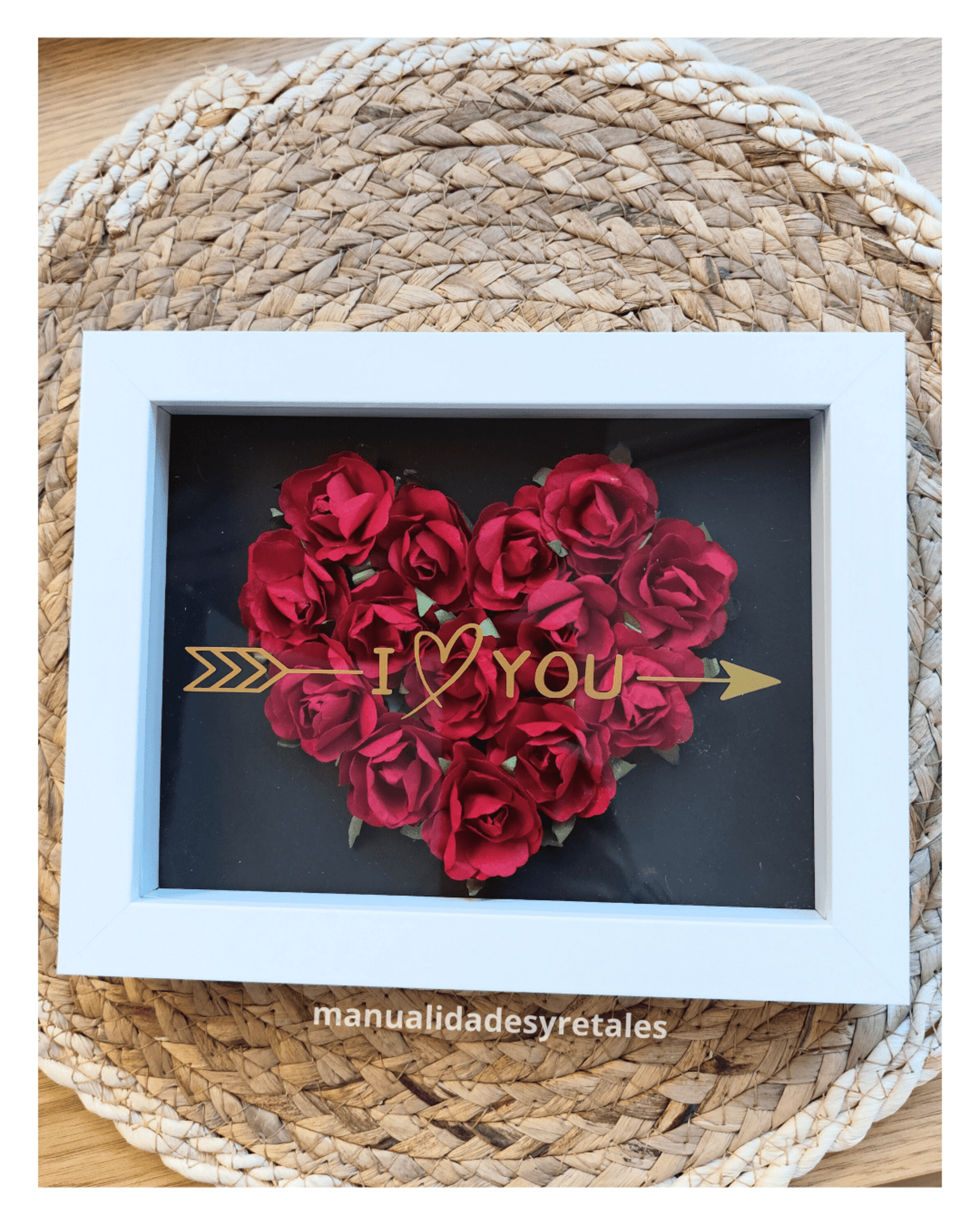 Cuadro corazón de flores - 2