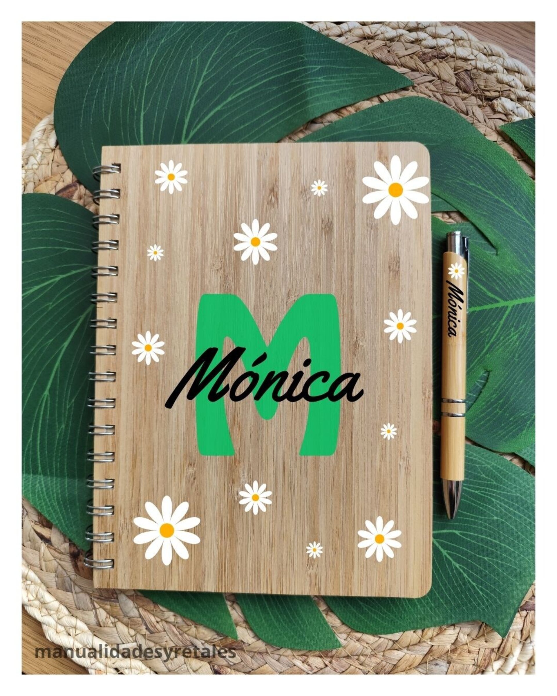 Set cuaderno + boli de bambú personalizado - 3