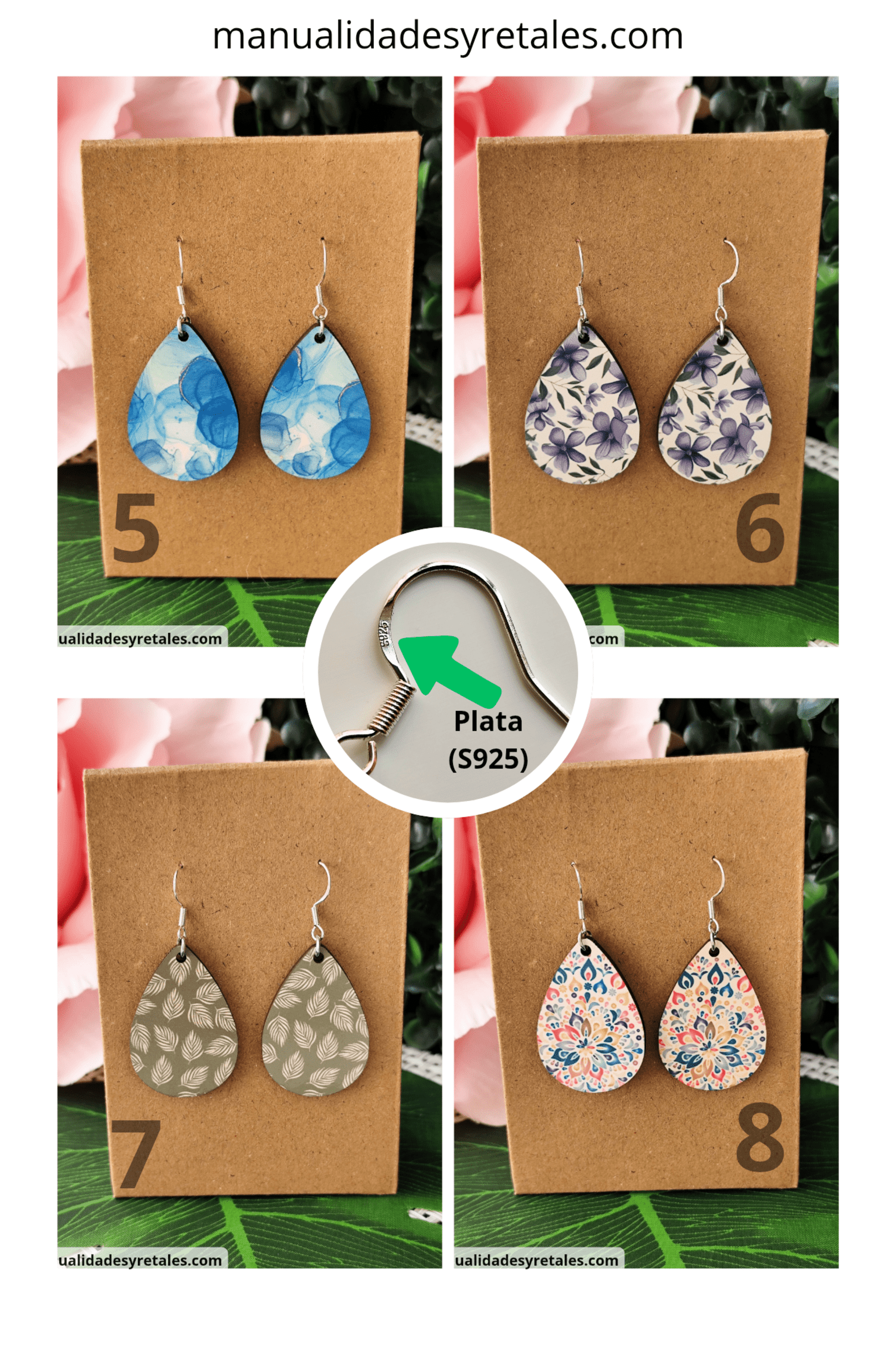Pendientes gota plata - 2