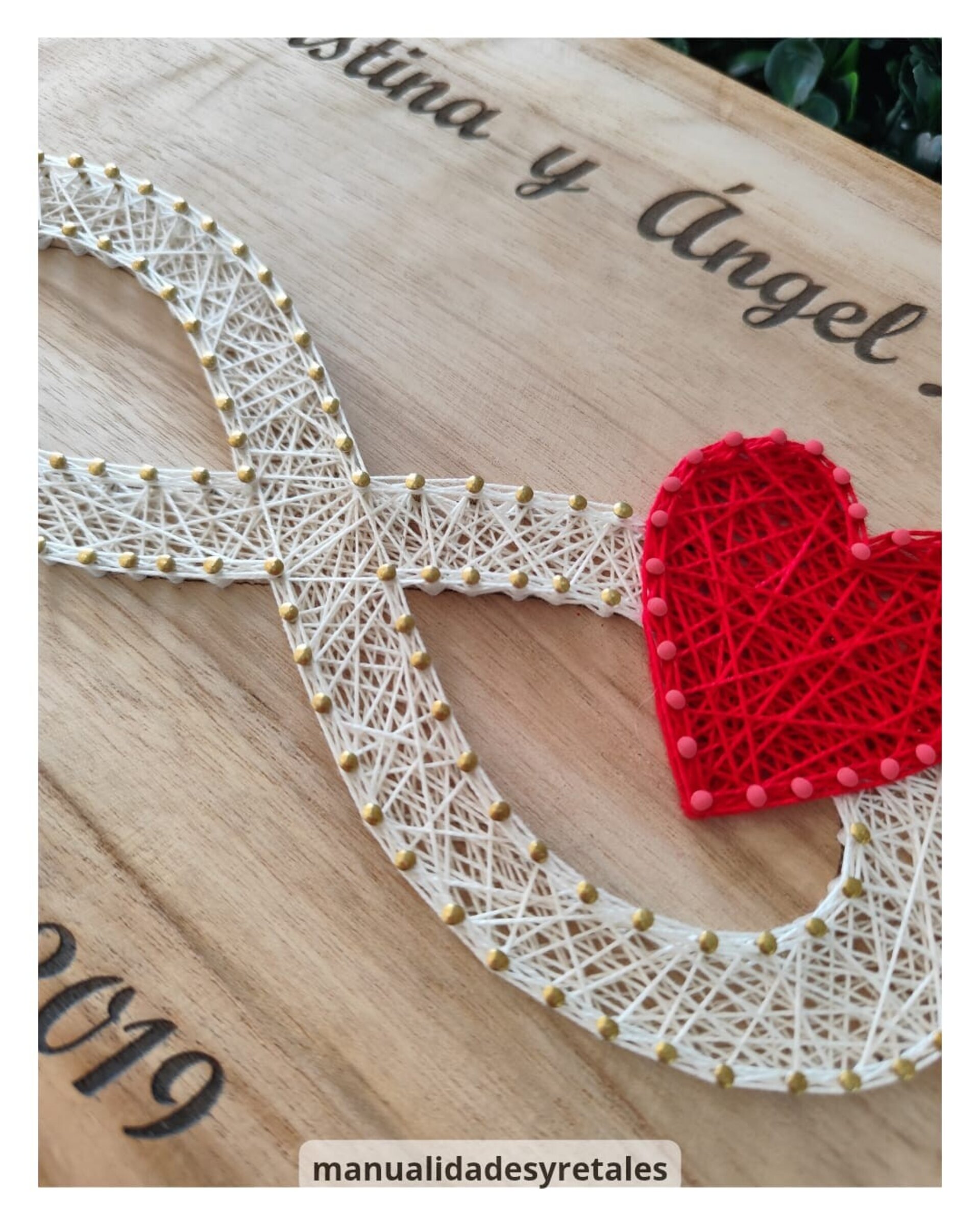 Hilorama infinito sobre teca grabada - 2