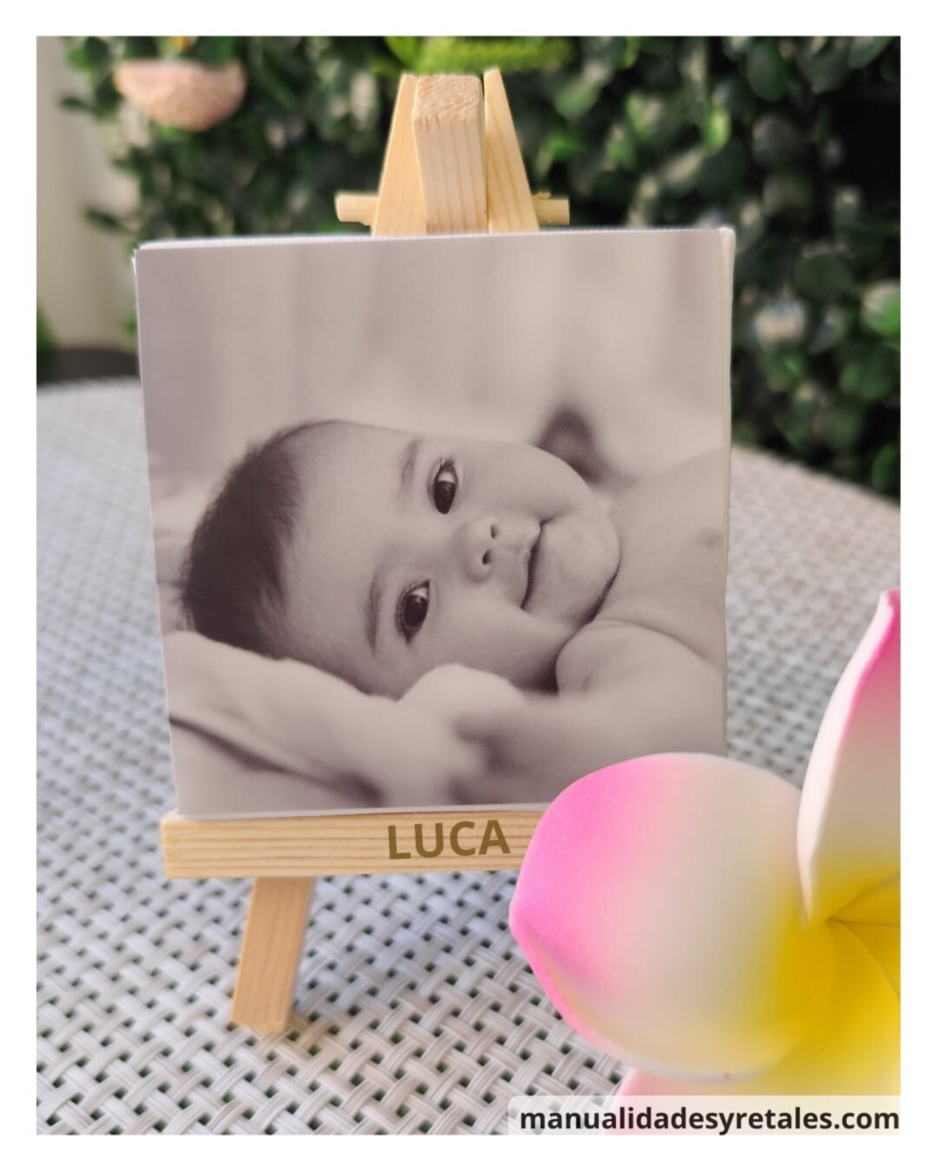 Mini caballete personalizado con foto y nombre grabado - 3