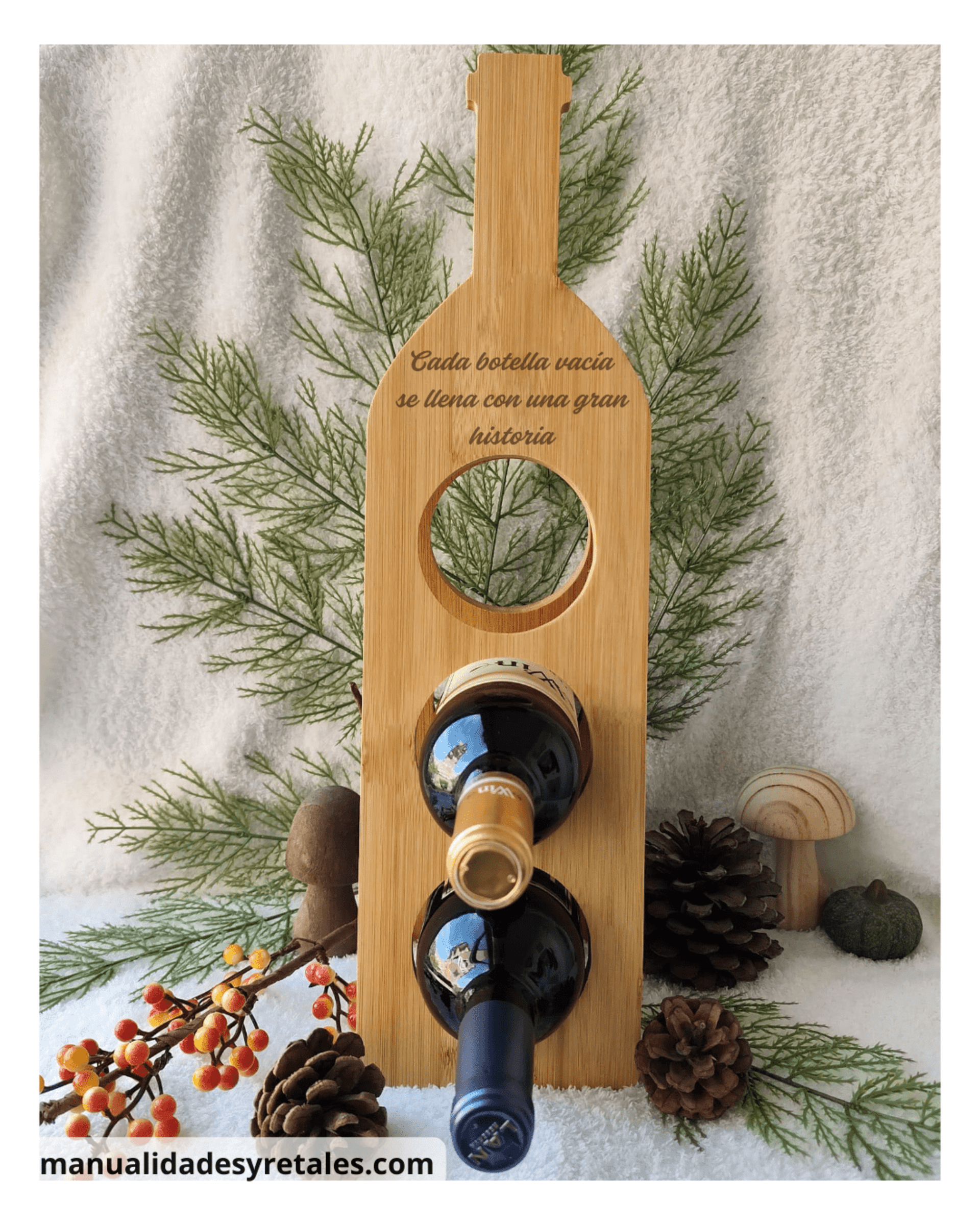 Botellero de madera personalizado - 3