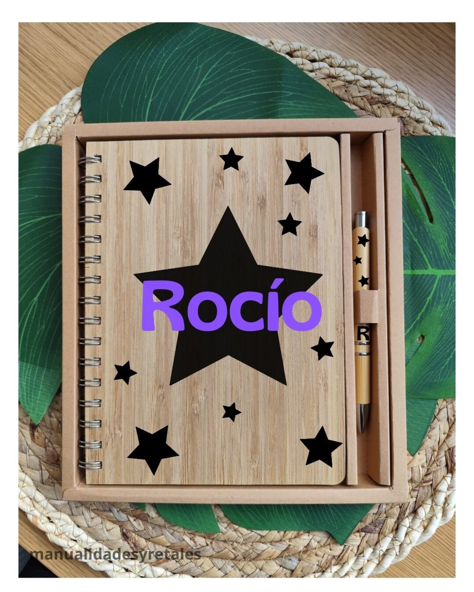 Set cuaderno + boli de bambú personalizado - 3