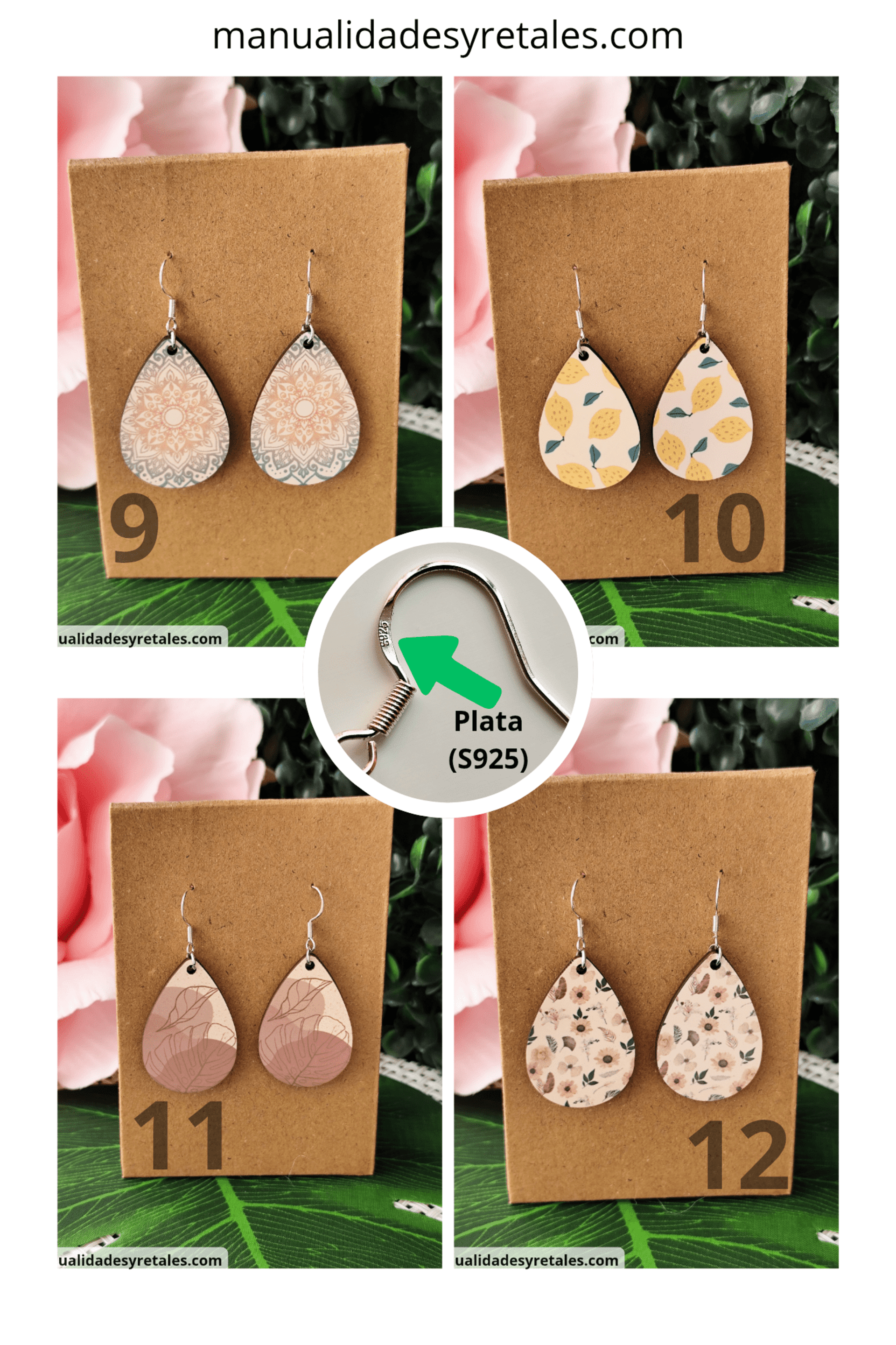 Pendientes gota plata - 3